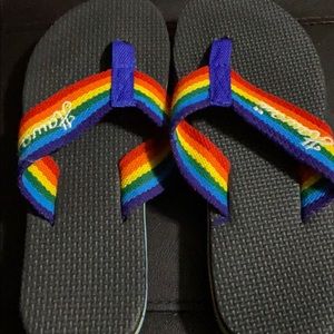 Rainbow flip flops-Hawaii. Size 6